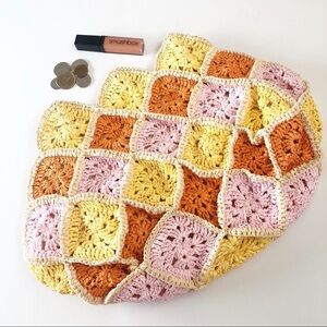 Handmade Crochet Granny Squares Clutch bohemian shabby oversized